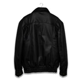 Schwarze Vintage-Lederjacke für Damen im 90er-Jahre-Stil